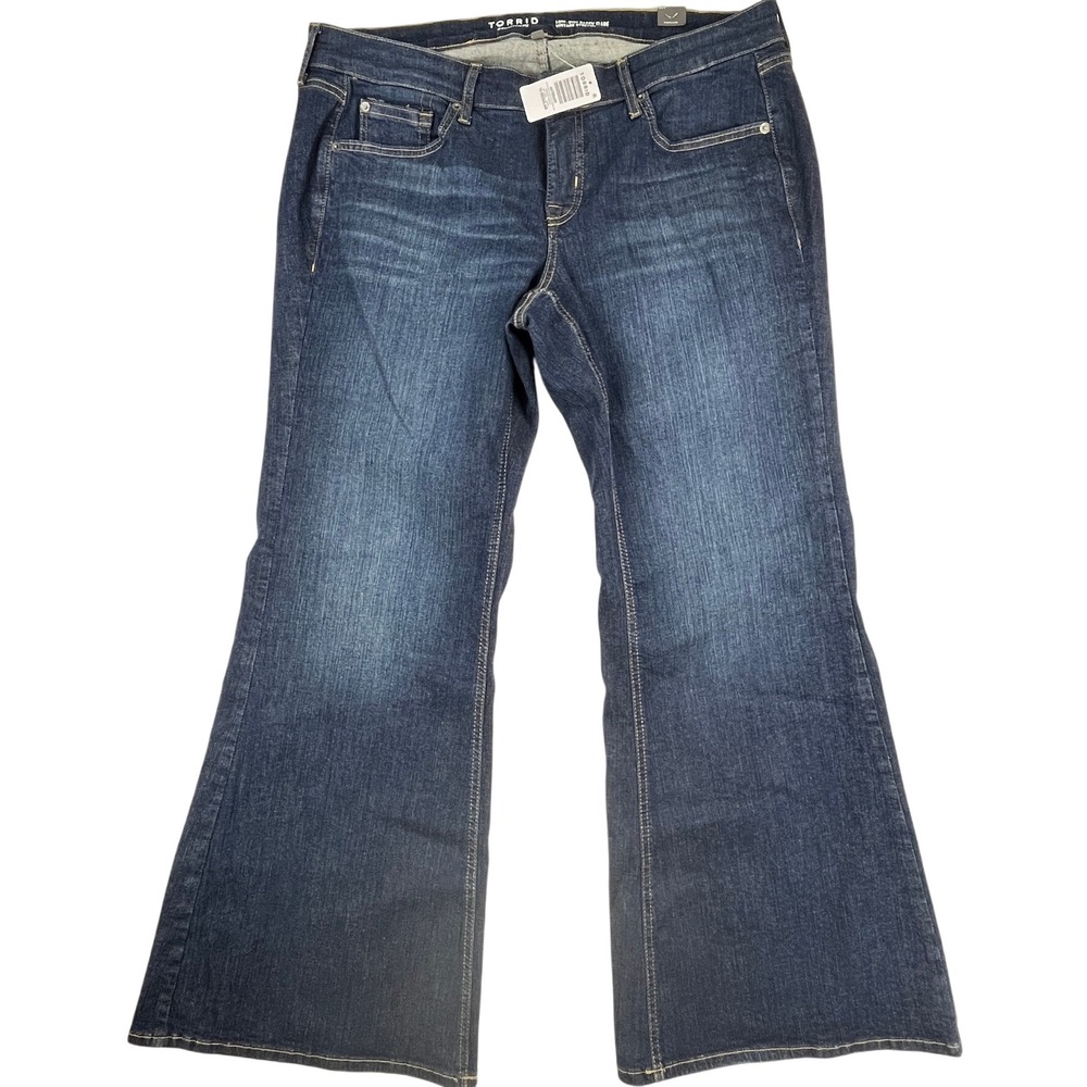Torrid Low-Rise Baggy Flare Vintage Stretch Jeans 14R Dark Blue Wash NWT